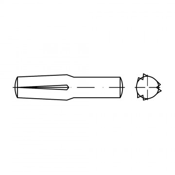 Штифт 2,5х10 забивной цилиндрический с насечкой, сталь DIN 1474