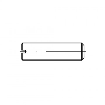Винт М8х16 установочный, прямой шлиц, плоский конец, сталь нержавеющая А1 DIN 551