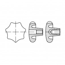 DIN 6336 Рукоять 12 звездообразная, форма К, латунь