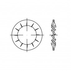 DIN 6798 Шайба 17 стопорная, с внутренними зубцами, сталь, цинк