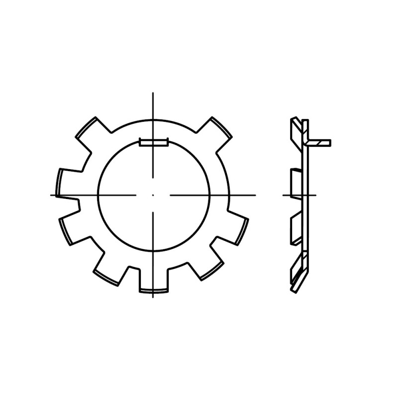 Шайба стопорная на чертеже