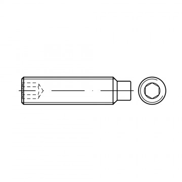 Винт М10х80 установочный, внутренний шестигранник, цилиндрический конец, сталь DIN 915