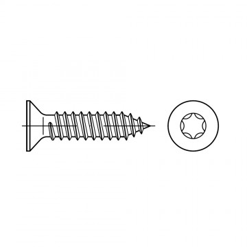 Саморез 2,9х13 потай,TORX, форма F, сталь, цинк ISO 14586