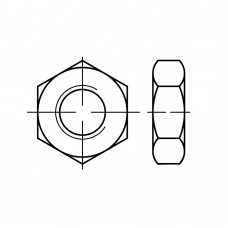 ISO 4035 Гайка 16 шестигранная, низкая, с фаской, сталь