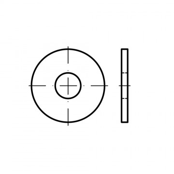 Шайба 8 плоская, увеличенная, сталь нержавеющая А4 ISO 7093-1