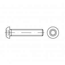 ISO 7380-1 Винт 8* 55 полукруг внутренний шестигранник, сталь 10.9