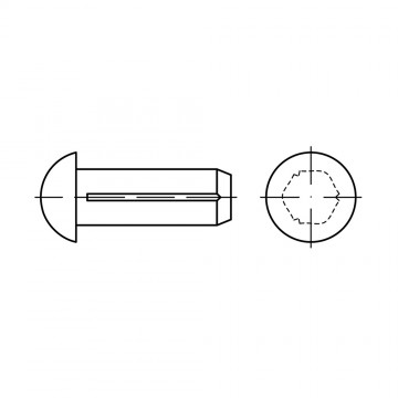 Штифт 3х8 насеченый с полукруглой головкой, сталь ISO 8746