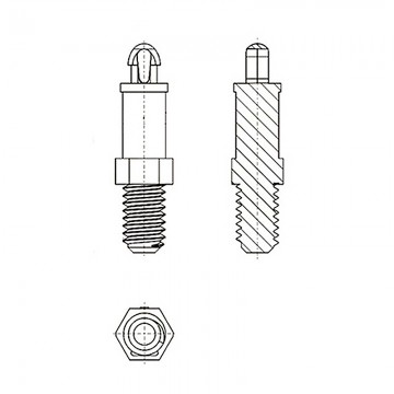 Стойка М4х11,1 c защелкой D2,5 черный, нейлон (под панель 1,57 мм, SW=4,8) 8G506М4х11.1B